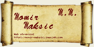 Momir Maksić vizit kartica